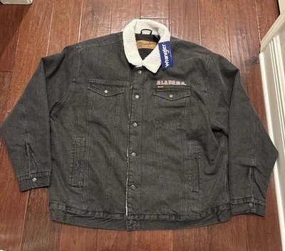 Chaqueta vaquera negra occidental nueva con etiquetas Wrangler Retro Alabama Crimson Tide Ranch Trucker Foto 1 de 4