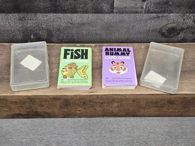 Juegos de cartas vintage para niños Fish & Animal Rummy 1975 Whitman coloridos 45 barajas de cartas Foto 1 de 4