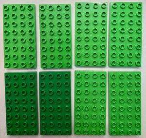 Lego Duplo Base Plates 4 X 8 Thin Basic Green Set Of 8 Replacement Pieces - Picture 1 of 3