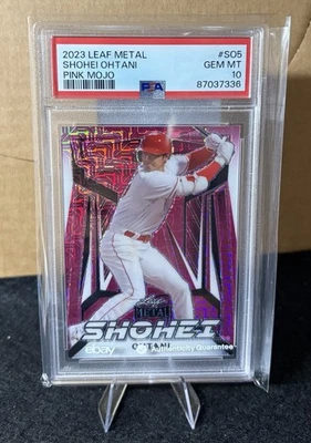 2023 Leaf Metal Shohei Ohtani #SO5 Pink Mojo /8 PSA 10 POP Only 2! - Image 1 of 2