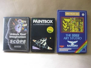 3 Spectrum 48 Software Cassettes ~ OCP Art Studio, Paintbox & Scope ~ Graphics - Photo 1/5