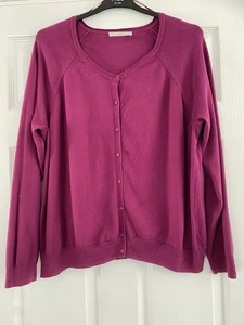 George Fine Knit 100% Cotton Long Sleeve Ladies Button Through Cardigan Size 24. - Picture 1 of 13