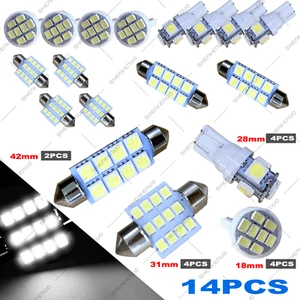 14 piezas LED Blanco Interior Coche Luz Interior Cúpula Maletero Mapa Placa Lámpara Bombillas - Imagen 1 de 12