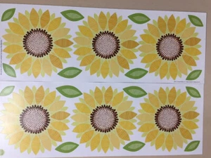 GIRASOLES hojas flores pegatinas de pared 6 grandes calcomanías decoración jardín amarillo - Imagen 1 de 2