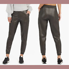 NWT $148 Spanx [ Medium ] Faux Leather Jogger Pants in Noir Black  #G1238