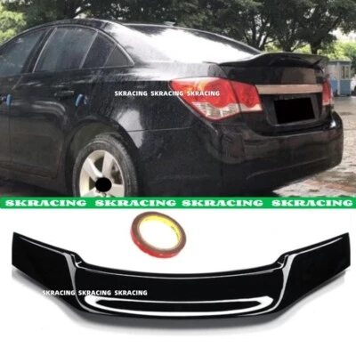 PARA CHEVROLET CRUZE 2011-2015 NEGRO BRILLANTE FRP ALERÓN LABIO MALETERO TRASERO Foto 1 de 4
