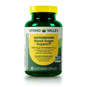 Spring Valley Advanced Blood Sugar, 500mg Chromium, 60 Vegetarian Capsules - Picture 1 of 4