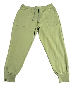 Wrap London Joggers Womens 14 Green Lounge Pants Sweatpants Pockets Drawstring - Picture 1 of 13