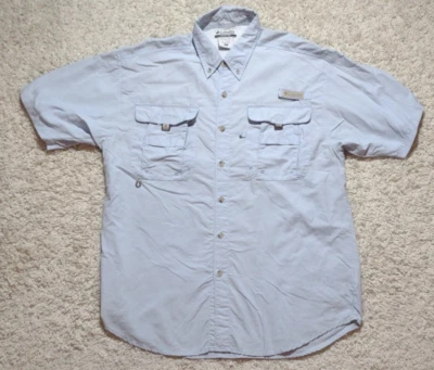 Columbia PFG Men's Small Shirt Button Down UPF 30 Vented Blue Fishing Outdoor - Image 1 of 4