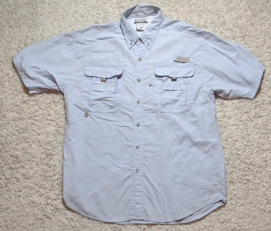 Columbia PFG Men's Small Shirt Button Down UPF 30 Vented Blue Fishing Outdoor - Image 1 of 4