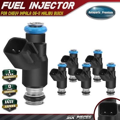 6x Inyectores de combustible para Chevrolet Impala 06-11 Malibu 2010 Saturn Buick Pontiac G6 Foto 1 de 4