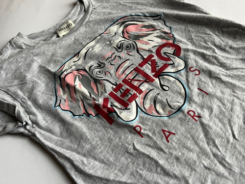 Grande t shirt Kenzo Kids abito estivo grigio chiaro taglia 12 A 152