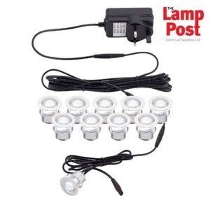 Set of 10 x 30mm IP44 Colour Selectable LED Decking Plinth Kit Lights Saxby Kios - Picture 1 of 9