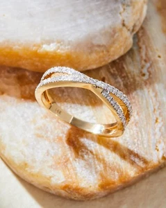 0.30 Carat Lab-Grown Diamond Stackable Ring in 14k Gold Intertwined Design - Picture 1 of 7