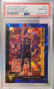 2020 Panini Flux Prizm Blue Cracked Ice RC - Desmond Bane #221 PSA 10 - Picture 1 of 1