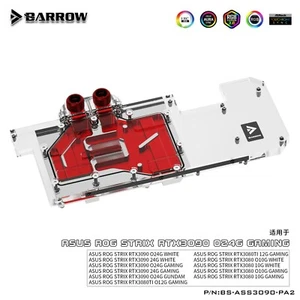 Barrow Full GPU Water Block for ASUS ROG Strix RTX 3080 3080Ti 3090 Gaming White - Picture 1 of 12