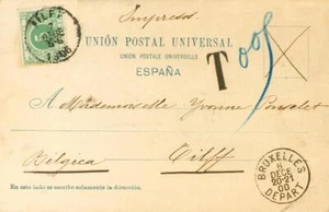 Otros apartados. Franqueo Mixto. SOBRE 215. 1900. 5 cts azul. Tarjeta Postal d - Imagen 1 de 2