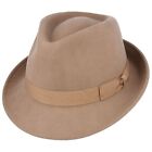 Crushable Hat Wool 100% Men’s Trilby Handmade Waterproof Fedora Grosgrain Hats