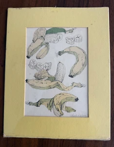 WENDY WHEELER Vintage “Going Bananas” 1976 Matted Art Print Fruit Kitchen 8x10 - Picture 1 of 4