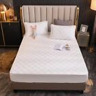 Flannel Quilted Mattress Cover Solid Color Warm Soft Fitted Sheet Protecor Cover