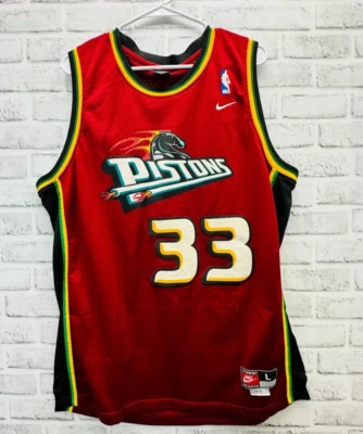 Nike Team Detroit Pistons #33 Grant Hill Basketball Jersey Red Size Large - Image 1 of 4