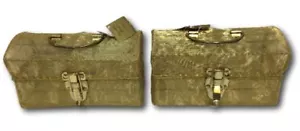 "Juego de 2 cestas de malla dorada almacenamiento de joyas diseño de hoja bordada 8,5x4" - Imagen 1 de 3
