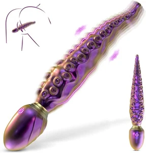 Long Tapered Tentacle Dildo Fantasy Octopus Vibrator Sex Toys with 9 Speeds - Picture 1 of 17