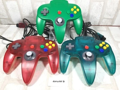 Nintendo 64 Controller Pad Clear Blue ＆ Clear Red & Green Japan Import 6 - Image 1 of 4
