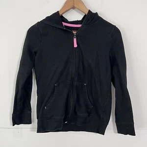 Cat Jack girls fleece hoodie size l (10/12) black full zip Windbreaker pull over - Picture 1 of 7
