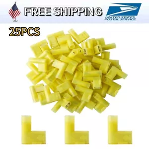 25X Nylon Spade Terminals Female AWG 12-10 90Degree Insulated Crimp Connectors - Picture 1 of 7