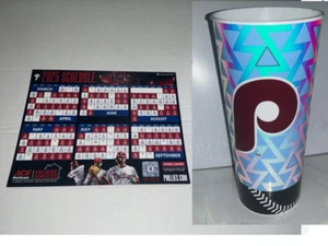 PHILLIES 2025 CALENDARIO MAGNETICO E RETRO "P" 3-D TAZZA SOUVENIR SGA - Foto 1 di 3