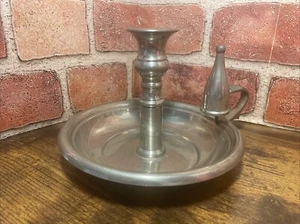 Rare 18th Century Antique A.E. Williams Pewter Chamber Stick W/Snuffer England - Picture 1 of 12
