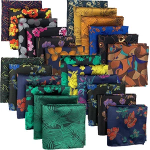 Mens Silk Lattice Parsley Floral Pocket Square Handkerchief Hanky Formal Wedding - Picture 1 of 39