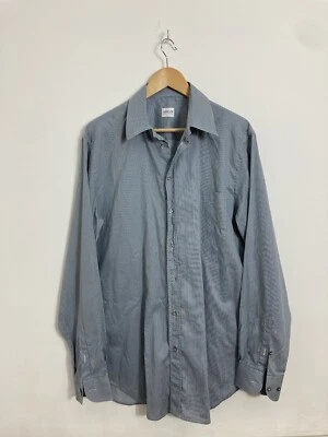 Camisa a Rayas Para Hombre Giorgio Armani Collezioni Azul Oscuro Blanco 42 Grande 16.5 Foto 1 de 4