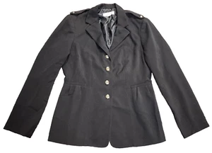 Emily Damenjacke schwarz Größe 12 Military-Look tailliert silberne Knöpfe - Bild 1 von 7
