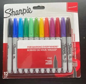 Marcatori permanenti punta fine originale Sharpie pennarello 12 penne multicolore - Foto 1 di 2