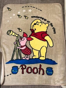 Disney Winnie the Pooh Wondering up at the stars Throw blanket 53x42" READ - Picture 1 of 3