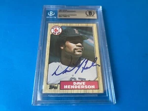 Dave Henderson Red Sox MLB 1987 Topps Karte signiert Auto Beckett BAS COA - Bild 1 von 2
