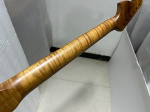 New 24 inch Roasted flame Maple Guitar neck 22 Fret Jaguar/Mustang Neck Replace - Picture 1 of 9