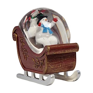 Weihnachten LED Schneemann Schlitten Wasserspinner mit Glitzer Festliche Feiertagsdeko - Bild 1 von 13