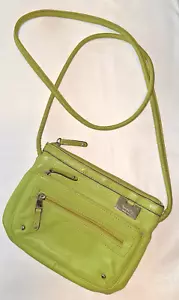 Tignanello Womens Lime Green Small Leather Crossbody Purse Handbag - Picture 1 of 7