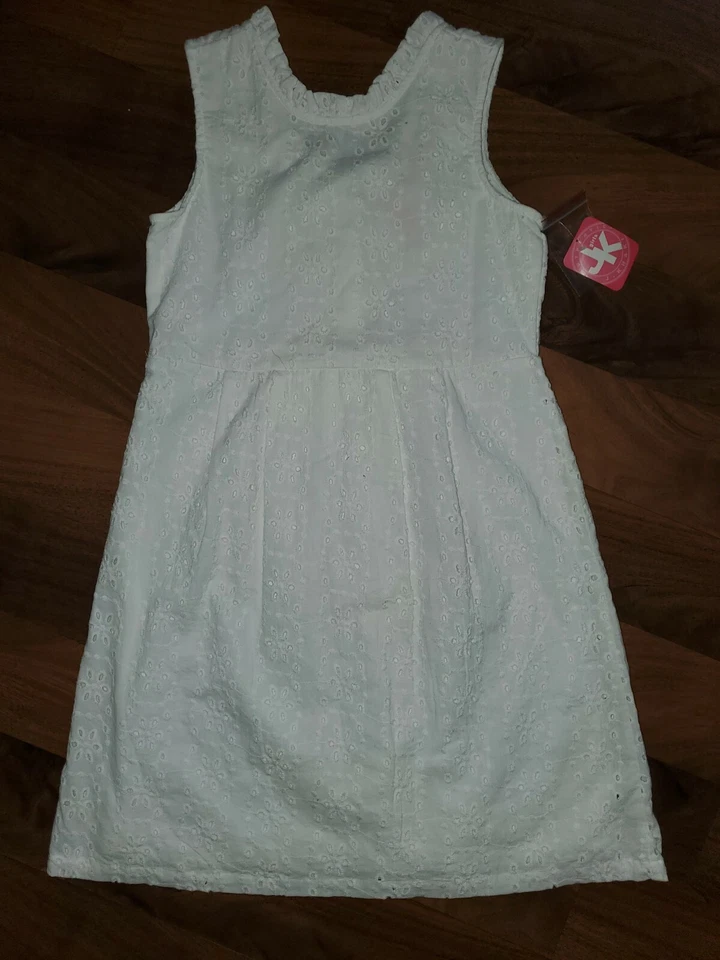 NUEVO CON ETIQUETAS Niñas Talla Grande 10 J Caqui Blanco Vestido de Graduación de Pascua Sin Cordones Forrado Vacaciones Foto 1 de 4