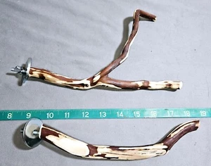 2 neue 9 Zoll Arizona Manzanita HANDGEFERTIGTE Vogelsitzstangen mit Befestigungsmaterial! - Bild 1 von 4