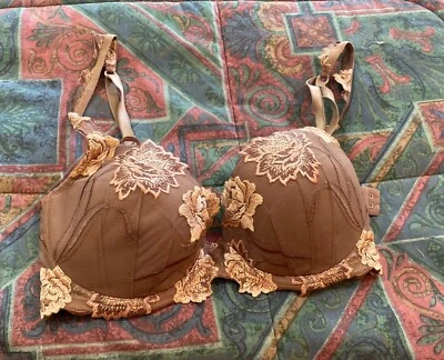   Sujetador con aros acolchado marrón Cotton Club 36C hecho en Italia Foto 1 de 4