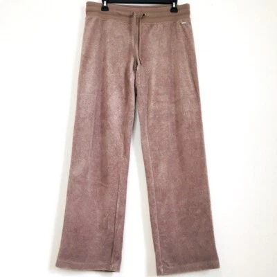 Calvin Klein High Waist Tan Wide-Leg Velour Pull On Slouchy Pants - Image 1 of 4
