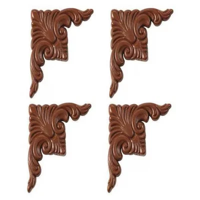 Mirredge Corner Plates, 3 1/2 in L, 3 1/2 in W, 1/4 in H, Wood Grain 63504 - Image 1 of 2