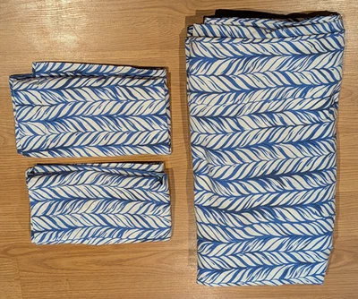 Pottery Barn BRAID Duvet Cover FULL/QUEEN Blue-White & 2 Standard Pillowcases - Image 1 of 4