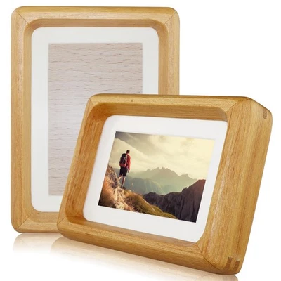 5x7 Wooden Picture Frame Set of 2, Display Pictures 4x6 with Mat or 5x7 Witho... - Image 1 of 4