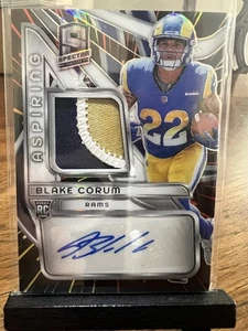 2024 Panini Spectra APA-BCM Blake Corum Aspiring Rookie 3-Color RPA /60 RAMS - Picture 1 of 2