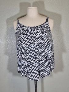 Septangle Women Plus Size 20W Chevron Tankini Swim Top Adjustable Strap NWT - Picture 1 of 10